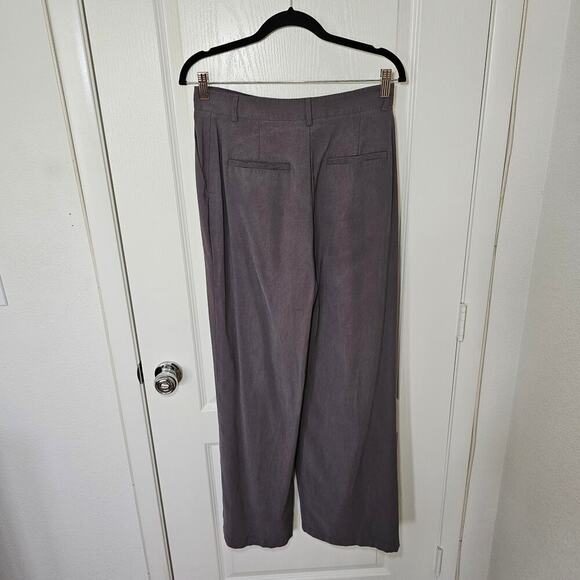 Topshop wide leg tailored pants in charcoal sz 8 - Picture 7 of 9